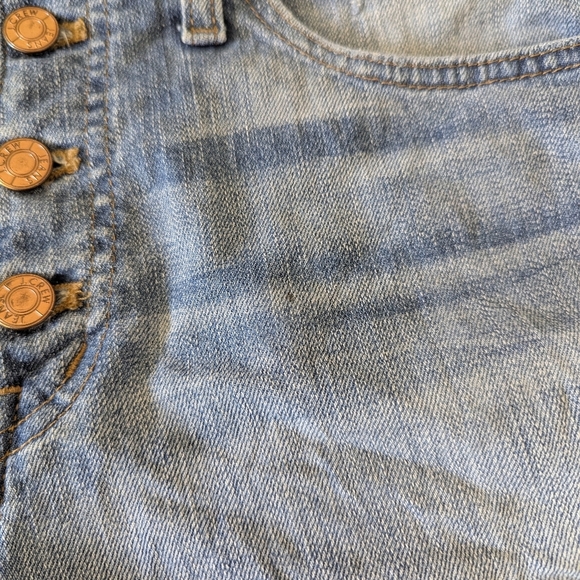 J. Crew High Rise Short Denim Button Fly Distressed Raw Hem 4" Inseam - Picture 12 of 12